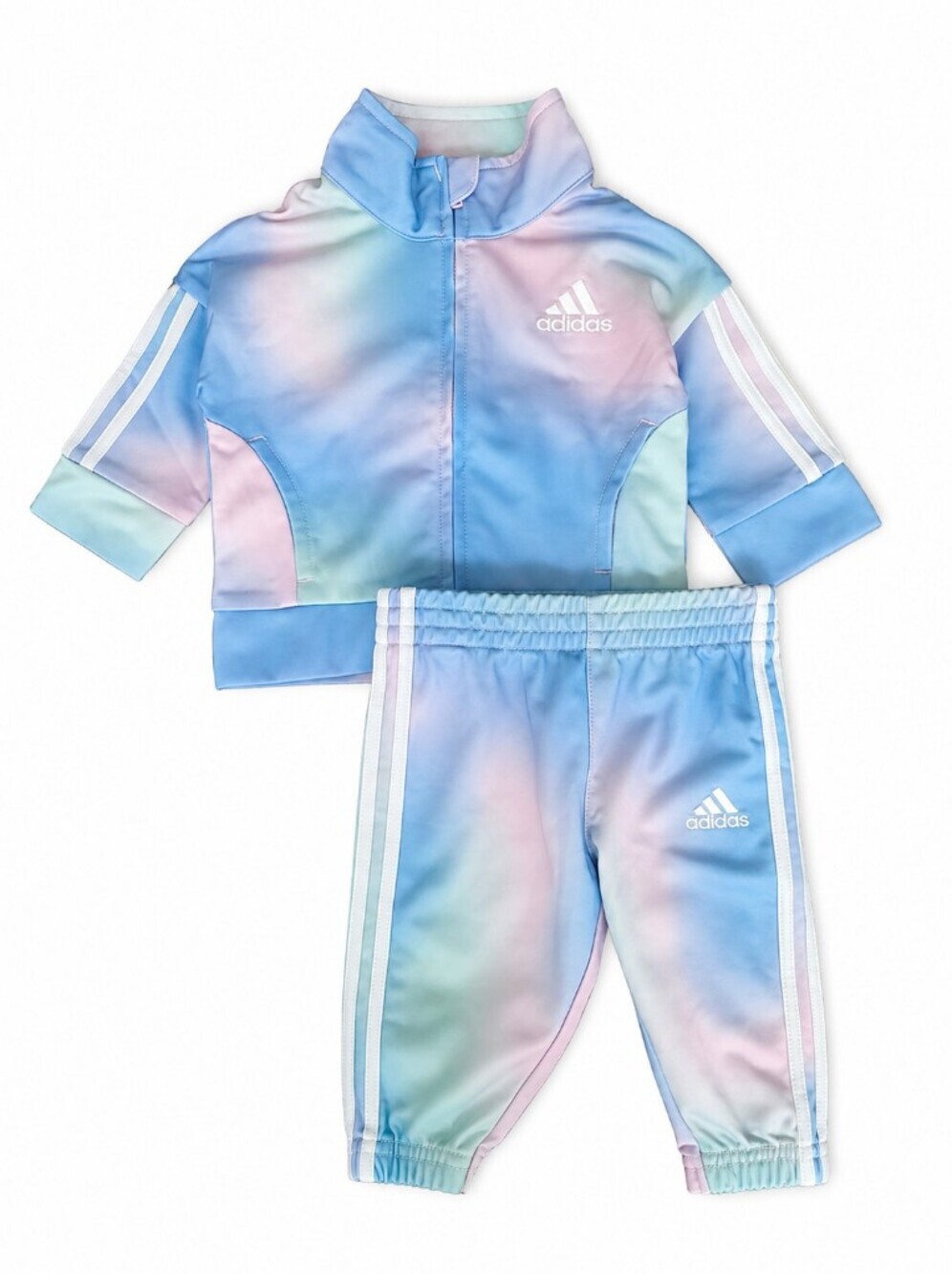 Adidas Baby Girls Pastel Tie-Dye 2-Piece Track Suit Jacket & Jogger Set Size 3M